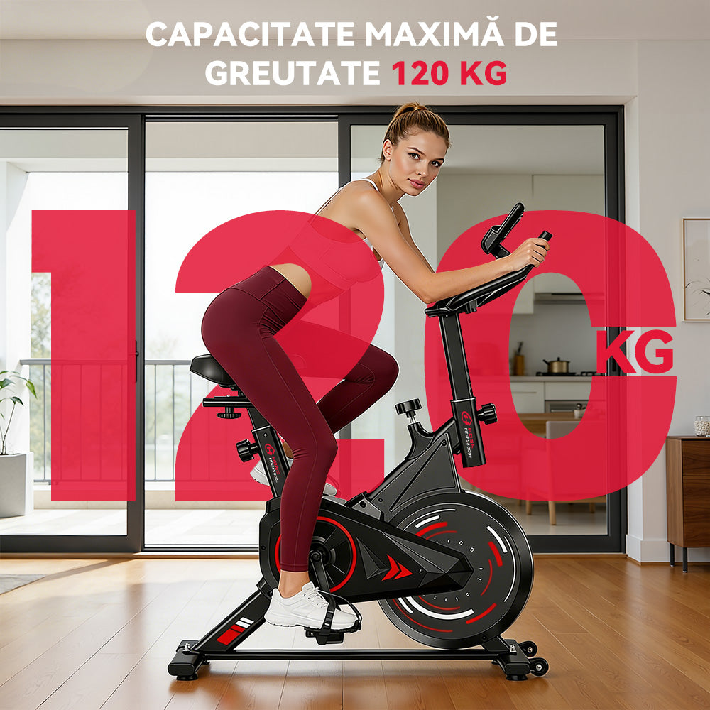 Bicicletă de Exerciții Staționară C1, Volantă 6 kg