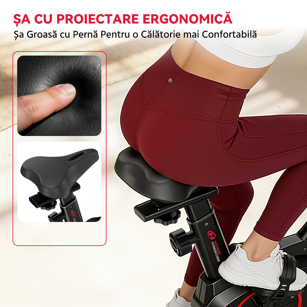Bicicletă de Exerciții Staționară C1, Volantă 6 kg
