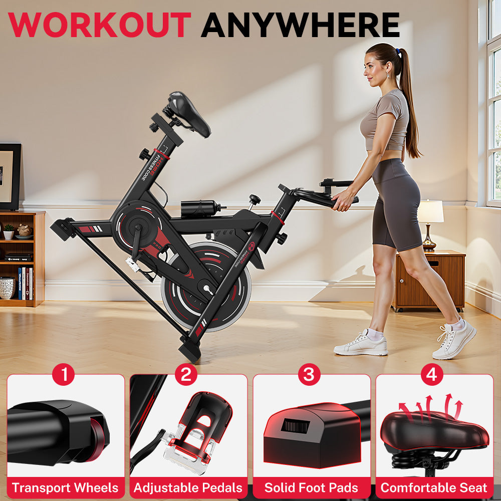 Bicicletă de Exerciții Staționară D1, Volantă 8 kg/10 kg