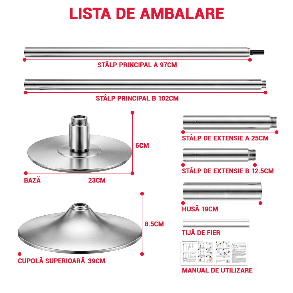 Bară de Dans Înălțime Reglabilă