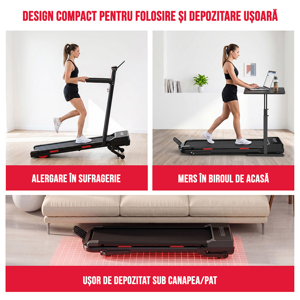Banda de Alergare Y5 cu Motor fără Perii, 0%-15% Înclinare Automată