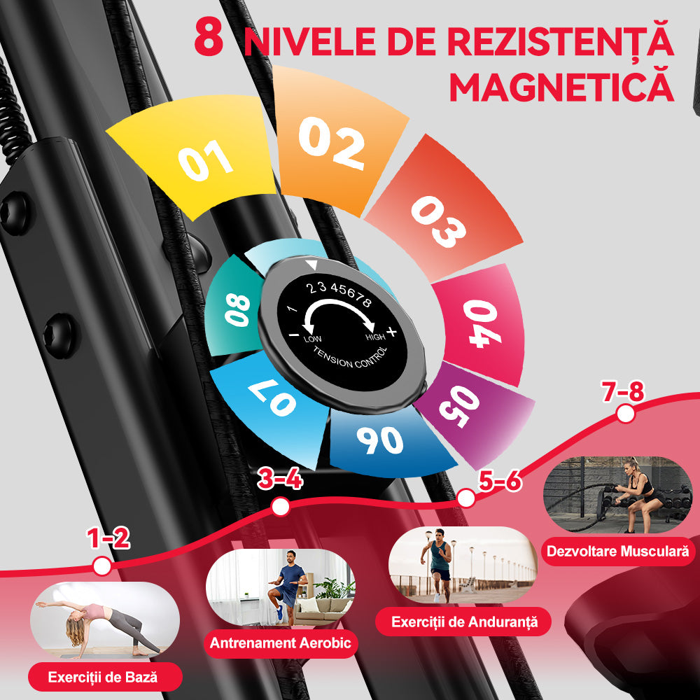 Bicicletă de Exerciții Pliabilă, Rezistență Magnetică