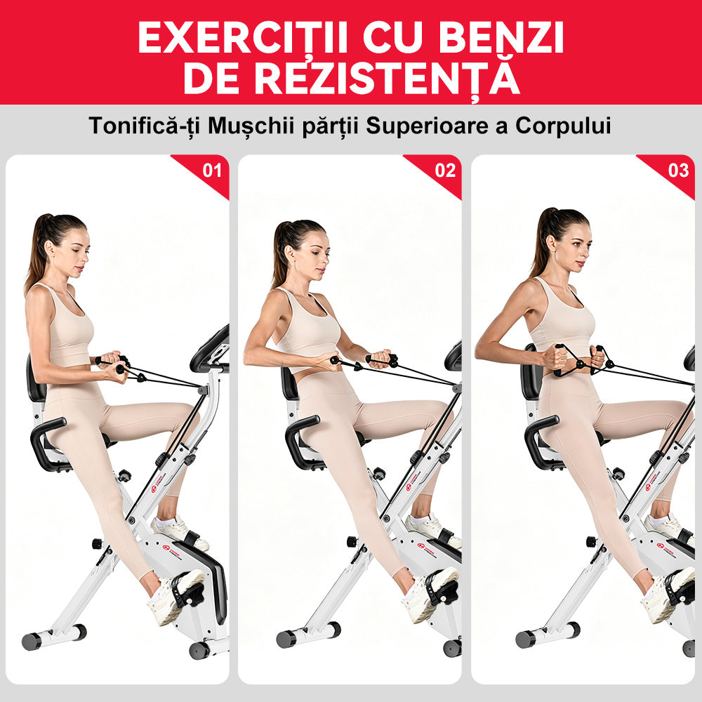 Bicicletă de Exerciții Pliabilă, Rezistență Magnetică