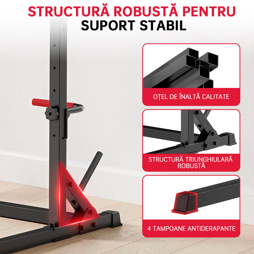 Semi Rack Pentru Genuflexiuni cu Bară de Tracțiuni