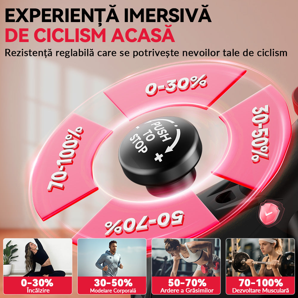 Bicicletă de Exerciții Staționară D1, Volantă 8 kg/10 kg