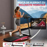 Banda de Alergare Pliabilă Q5 cu Înclinare, Motor fără Perii, Viteză 1-12 km/h