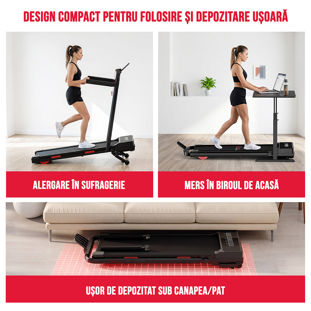 Banda de Alergare Y5 cu Motor fără Perii, 0%-15% Înclinare Automată