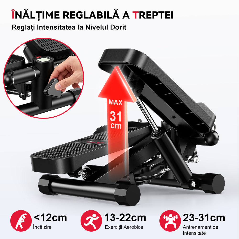 Mini Stepper Hidraulic cu Benzi de Rezistență