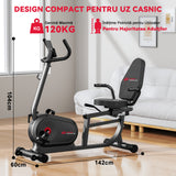 Bicicletă de Exerciții Culcată X1, 16 Niveluri de Rezistență