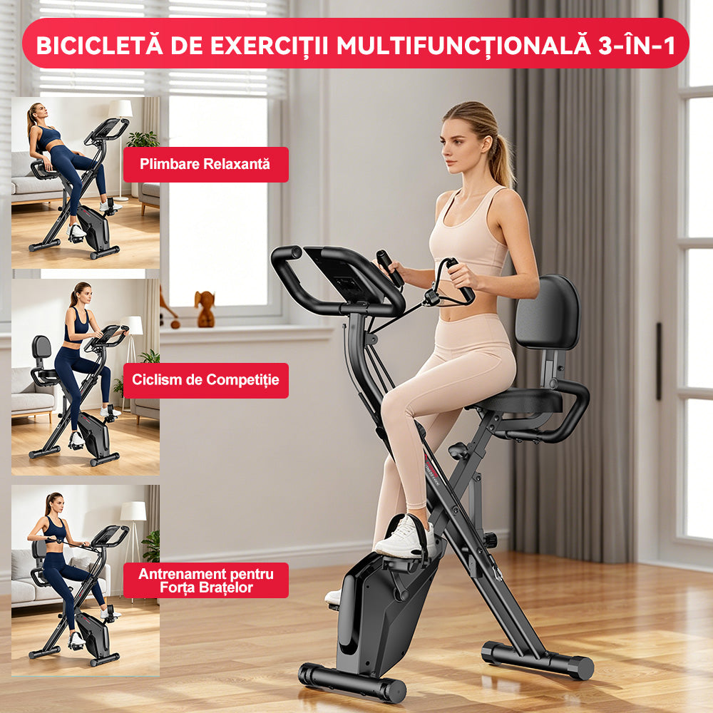 Bicicletă de Exerciții Pliabilă, Rezistență Magnetică