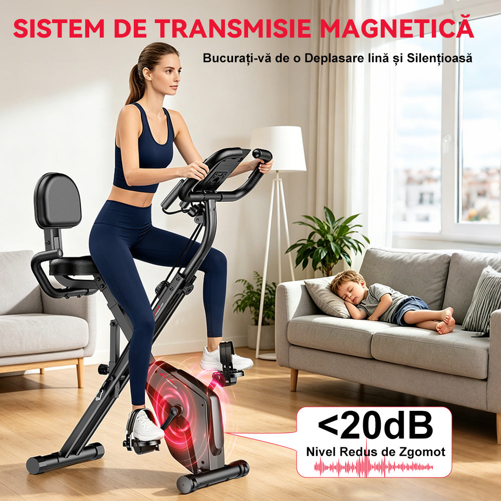 Bicicletă de Exerciții Pliabilă, Rezistență Magnetică