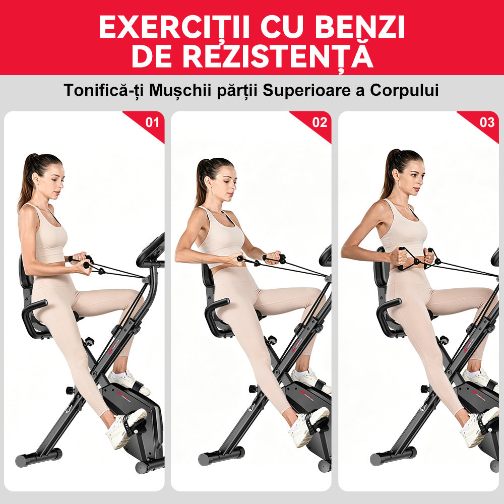 Bicicletă de Exerciții Pliabilă, Rezistență Magnetică