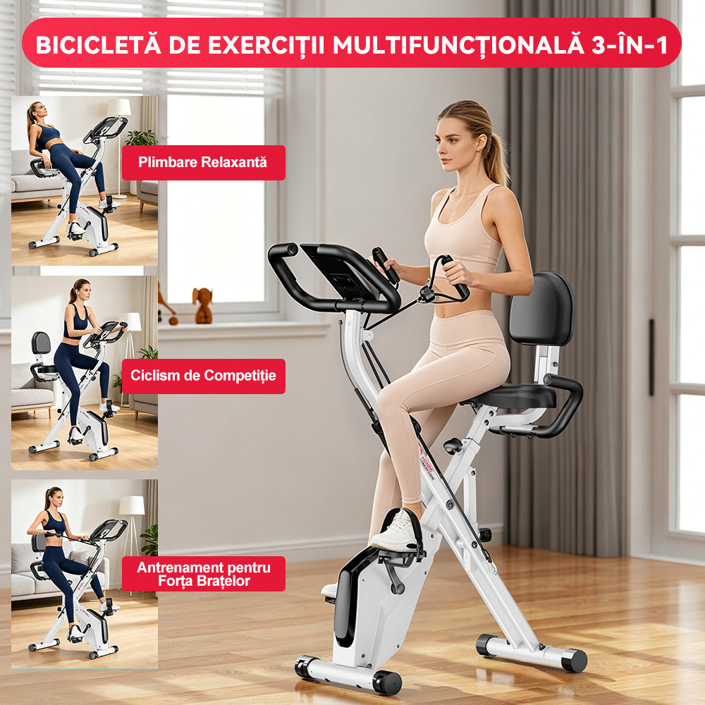 Bicicletă de Exerciții Pliabilă, Rezistență Magnetică