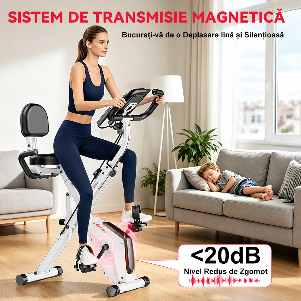 Bicicletă de Exerciții Pliabilă, Rezistență Magnetică