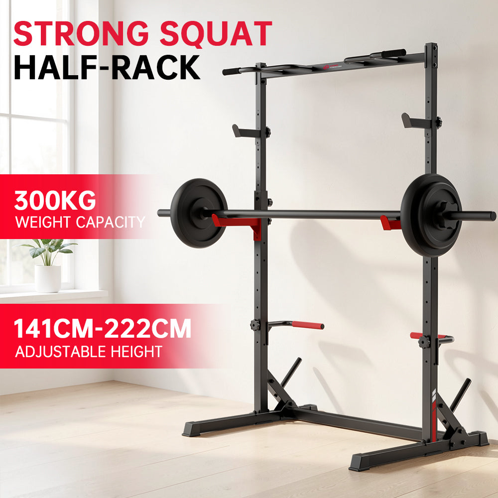 Semi Rack Pentru Genuflexiuni cu Bară de Tracțiuni
