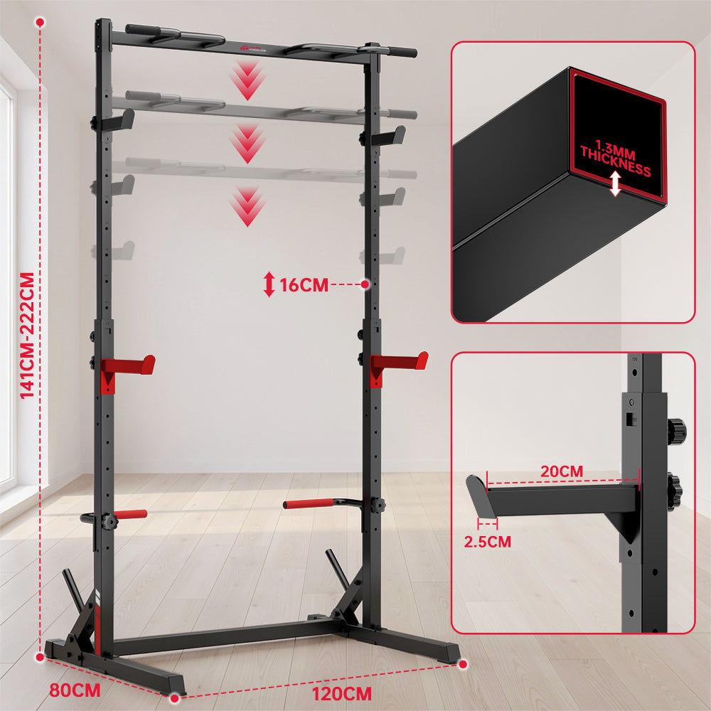Semi Rack Pentru Genuflexiuni cu Bară de Tracțiuni