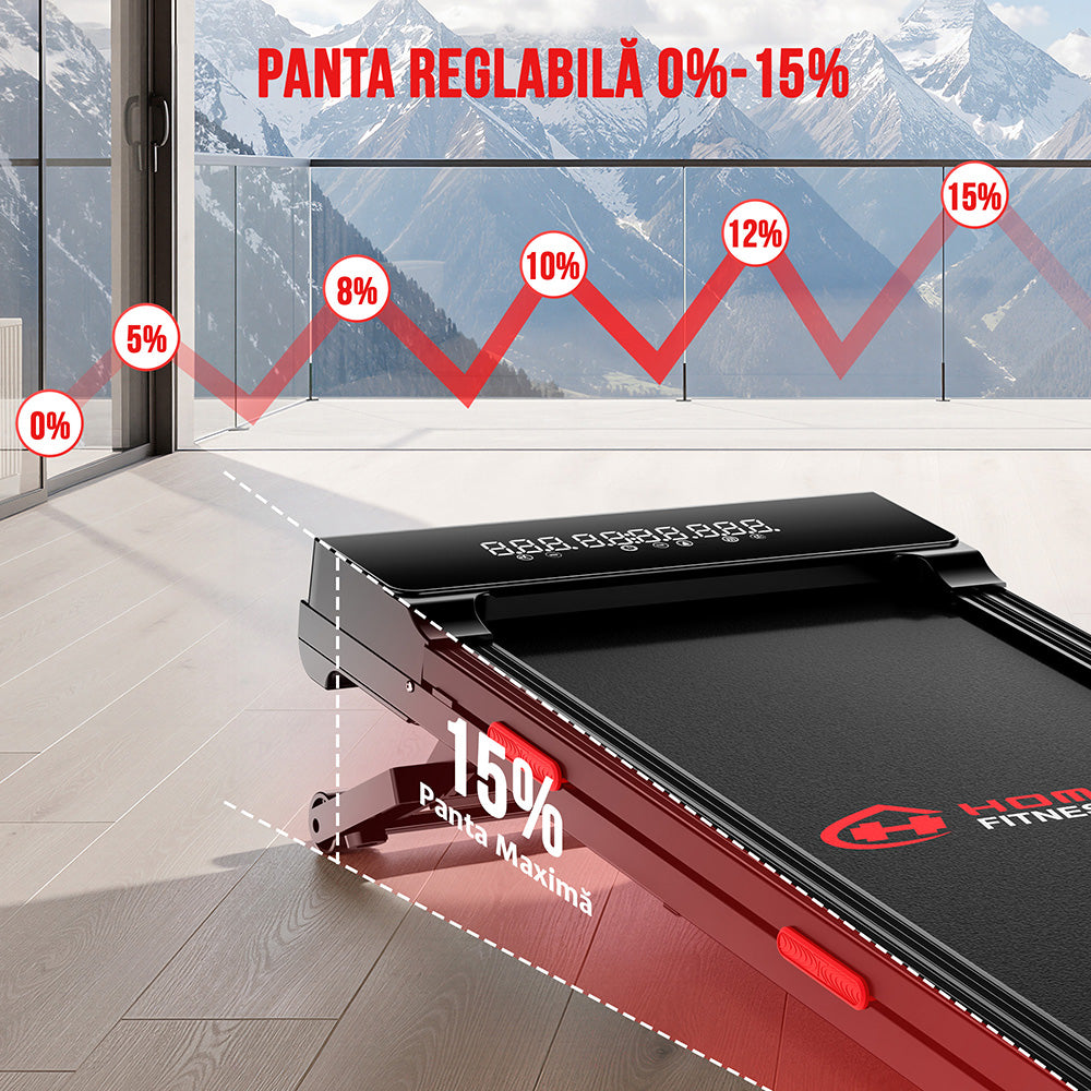 Banda de Alergare Y5 cu Motor fără Perii, 0%-15% Înclinare Automată