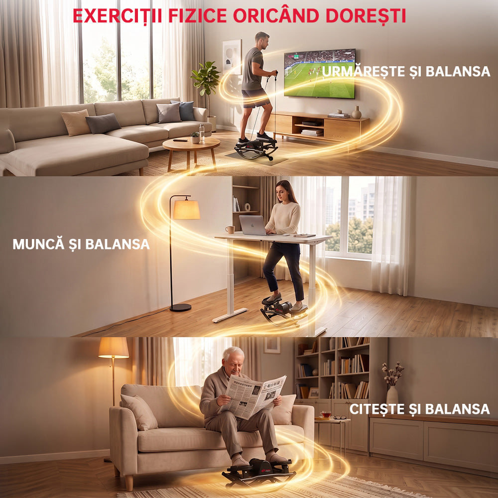 Stepper Lateral cu Benzi Elastice și Covoraș Antiderapant